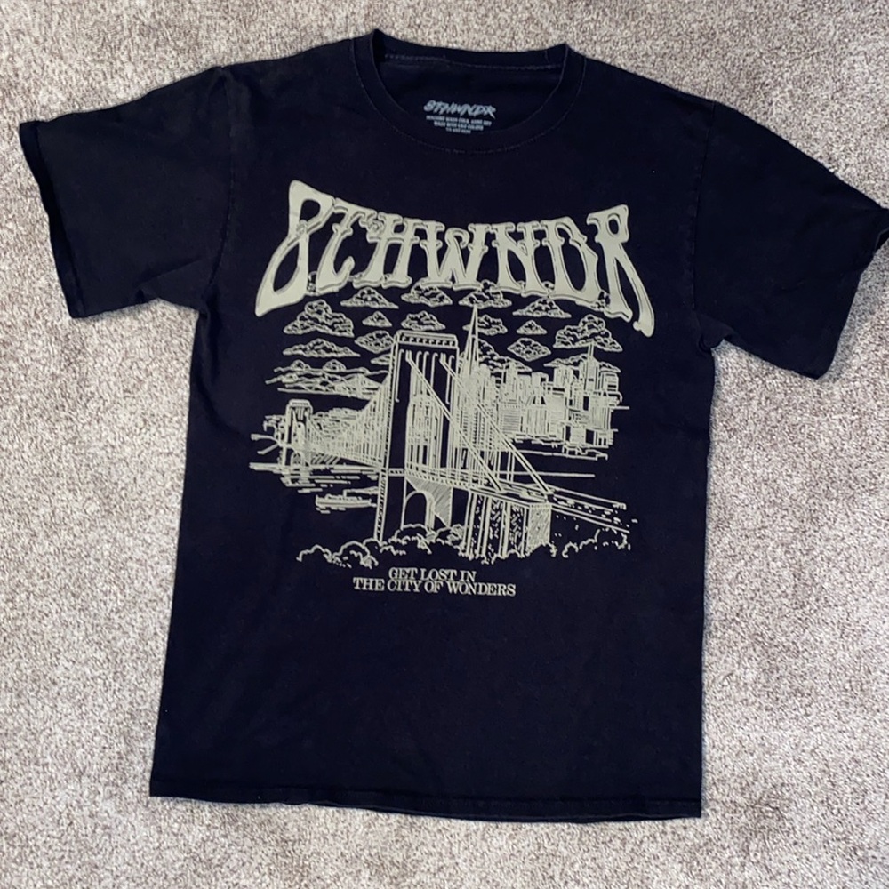 8THWNDR streetwear graphic tee black size small 8th wonder, July 2022 drop